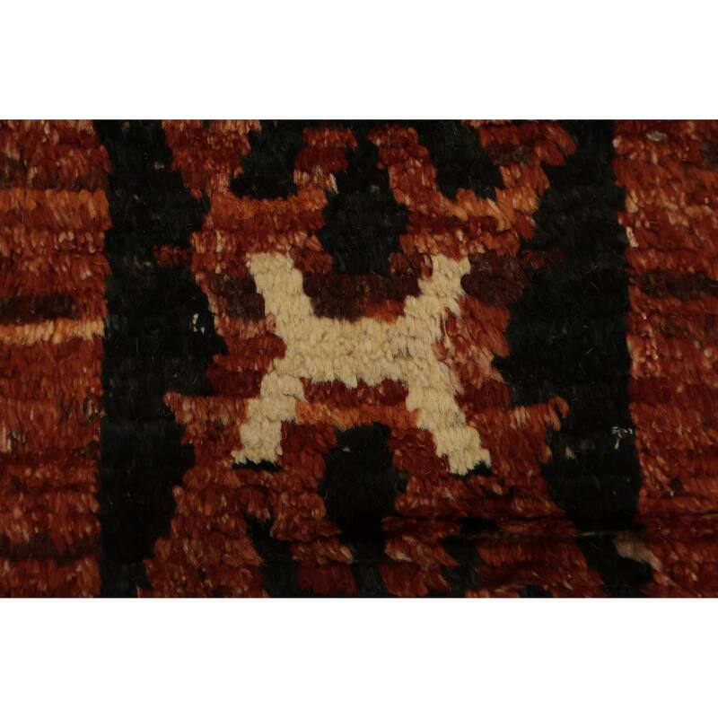 Hand Knotted Oriental 100% Wool Carpet Modern Tribal Oranges & Rust Moroccan Area Rug - 10' 0'' X 6' 8''
