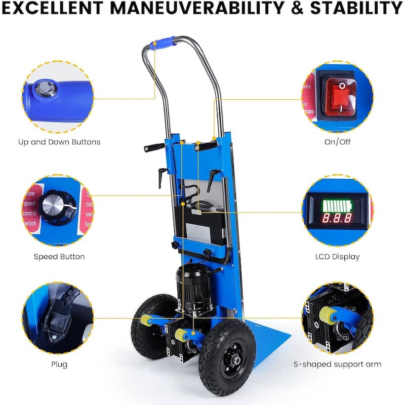Electric Stair Climbing Dolly Electric Stair Climbing Hand Trucks 441-880lb Capacity