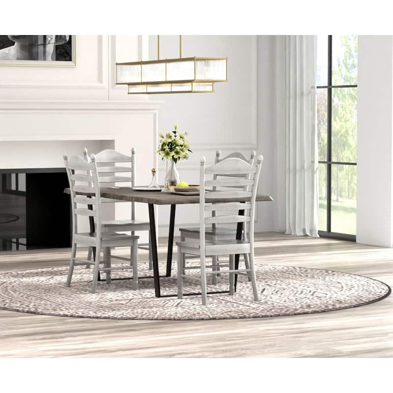 Ladder Backrest Dining Chair - 42" - Driftwood Brown