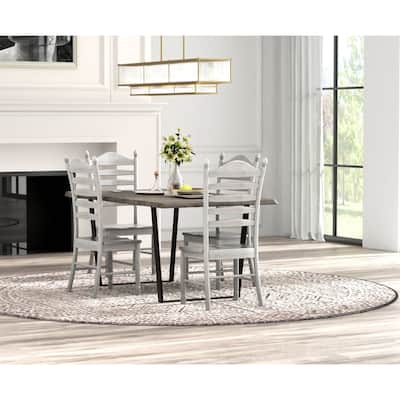 Ladder Backrest Dining Chair - 42" - Driftwood Brown