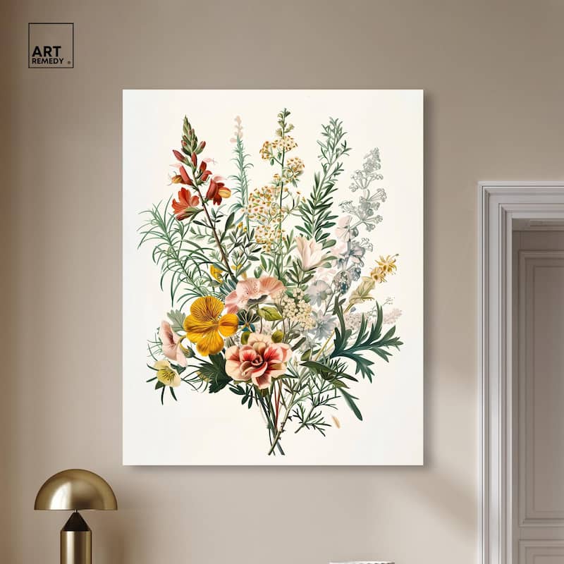 Quaint Bouquet Canvas by Art Remedy, Gallery Wrapped