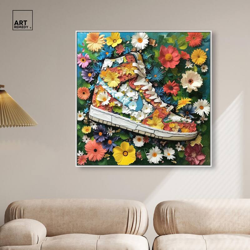 Painted in Floral Sneaker Canvas by Art Remedy