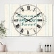 preview thumbnail 1 of 4, Designart 'Farmhouse Florals VIII' Cottage 3 Panels Oversized Wall CLock - 36 in. wide x 28 in. high - 3 panels