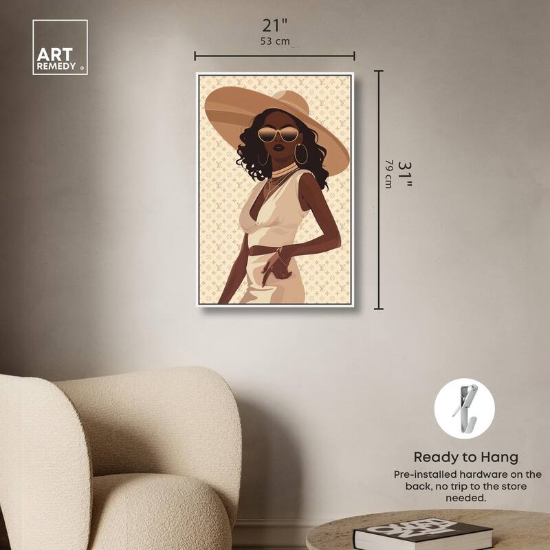 Stylish Gal in Tans Canvas by Art Remedy