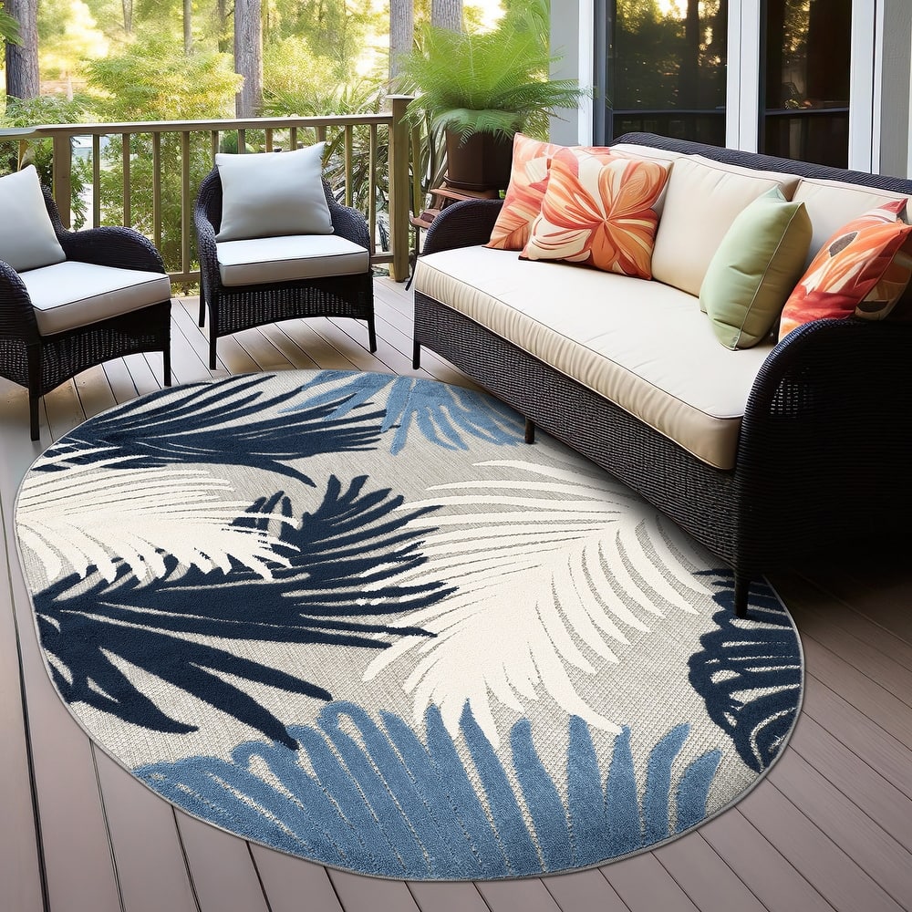 World Rug Gallery Tropical Floral Indoor/Outdoor Area Rug