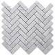 12"x12"x0.38" Marble Mosaic Decorative Floor and Wall Tile - HerringBone - 10pc