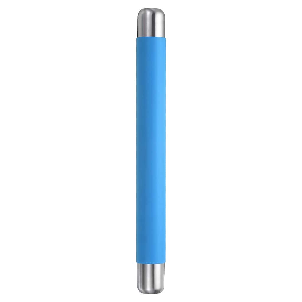Rolling Pin 13.8" x 1.5" Non-Stick Stainless Steel Covered Silicone - Blue