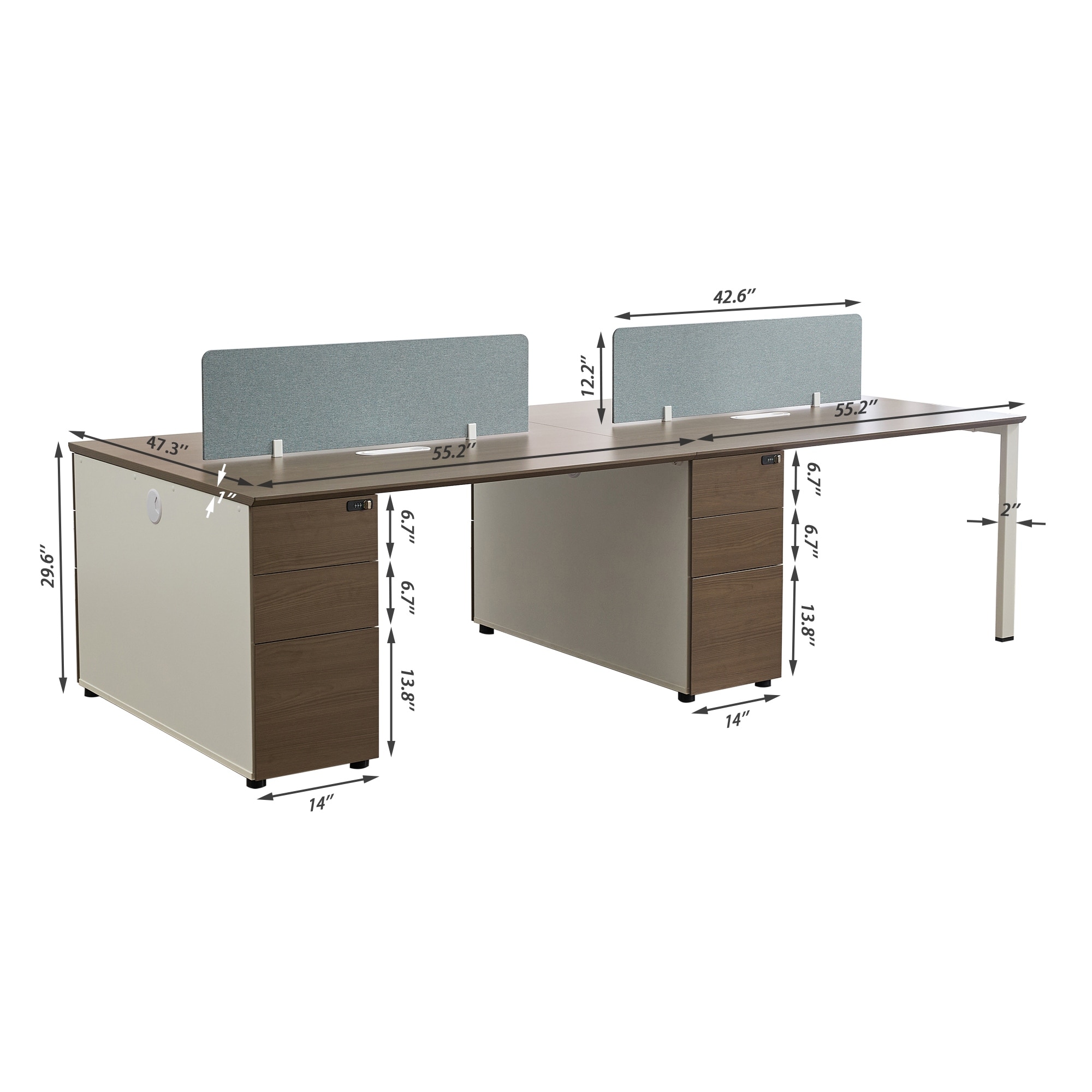 12 Person Attachable Workstation Desks with Chairs Combination