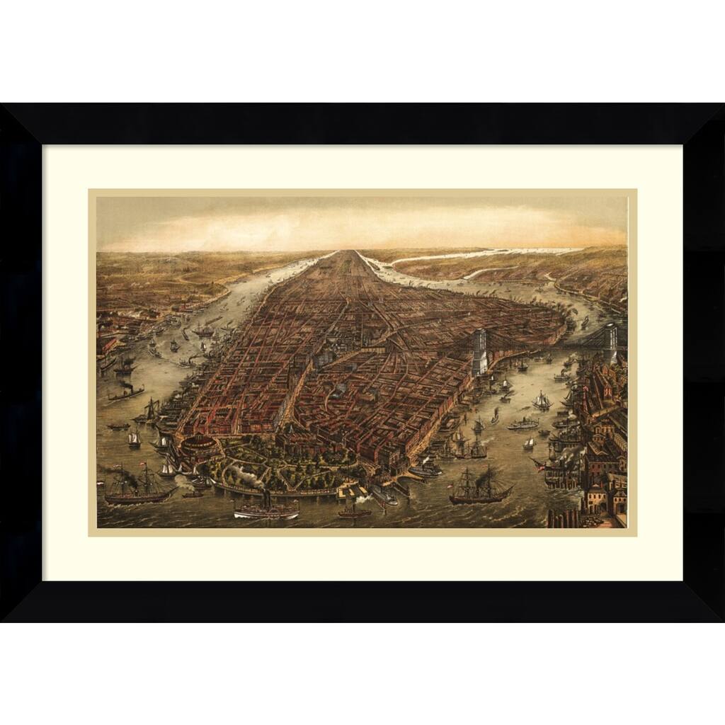 Framed Art Print 'New York, 1873' by Ward Maps 28 x 21-inch