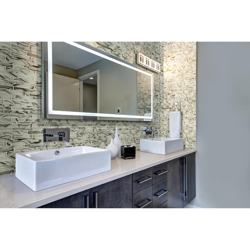 Ackland AKM-G-12X12IL-CA 12" x 12" Glass and Marble and Metal and