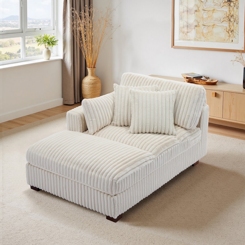 Modern Indoor Chaise Lounge Couch with Pillows