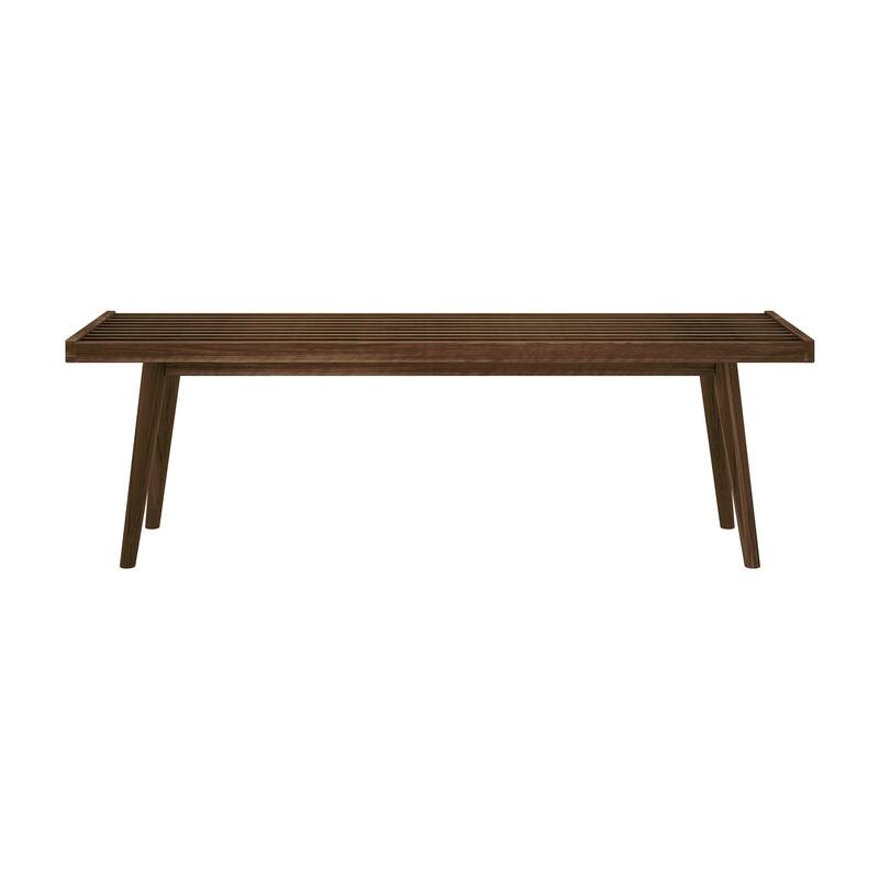 Plank and Beam Mid Century Double Wood Entryway Bench