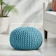 Moro Handcrafted Modern Cotton Pouf by Christopher Knight Home - Aqua