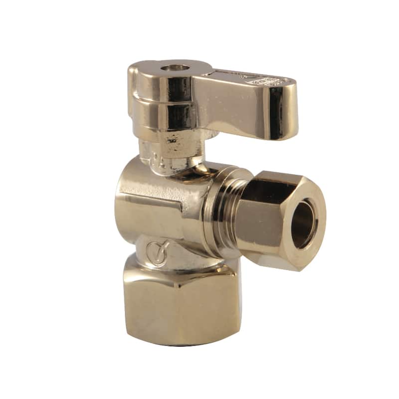 Baseline 1/2" FIP x 3/8" OD Comp Angle Stop Valve - Polished Brass