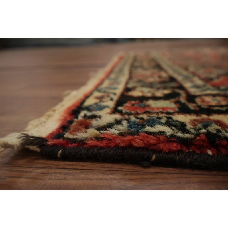 Hand Knotted Oriental 100% Wool Carpet Traditional Floral Oranges & Rust Hamedan Runner Rug - 17' 9'' X 2' 9''