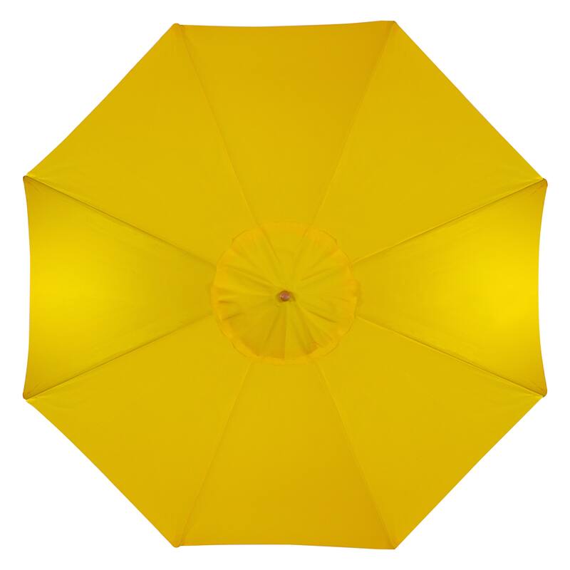 8.5ft Outdoor Patio Market Umbrella with Wooden Pole, Yellow