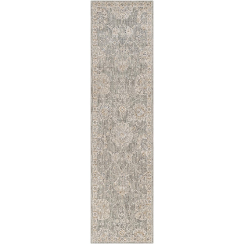 Livabliss Avant Garde Updated Traditional Medallion Area Rug - Fog - 2' 7" x 10'