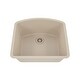 preview thumbnail 1 of 5, 23 Inch Lexicon Platinum Quartz Composite Drop-in Undermount D-Shaped Single Bowl Galaxy Beige Kitchen Sink LP-2321D-B-SO Galaxy Beige
