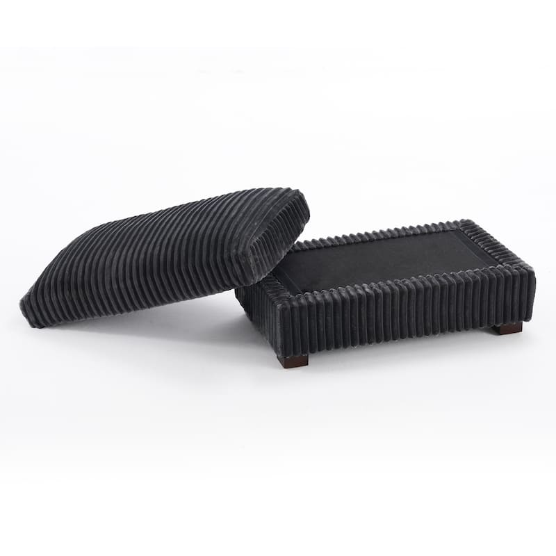 40"W Cotton Flannel Modular Sectional Ottoman