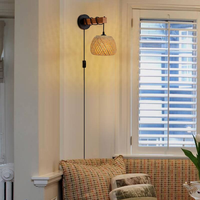 1-Light Plug in Wall Sconces Wall Lamps