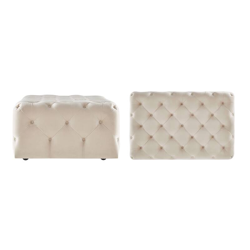 Gdansk Rectangular Tufted Ottoman with Casters