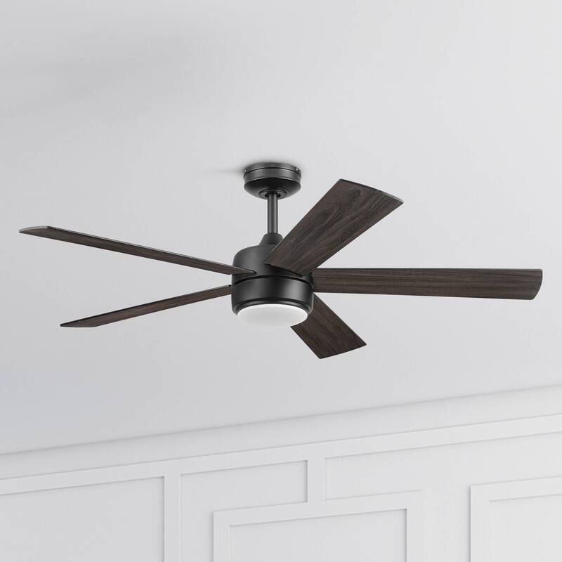 Honeywell 52" Schilling Indoor Matte Black LED Ceiling Fan with Remote Control - 52 Inches - 52 Inches - Matte Black - Hardwired/Remote