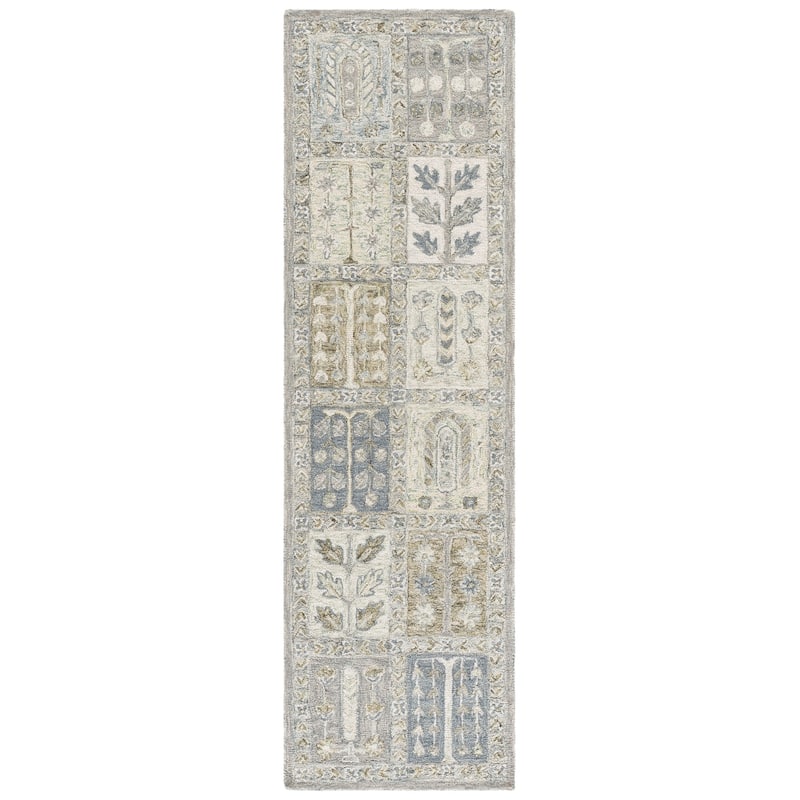 SAFAVIEH Handmade Metro Serenella Wool Rug - 2'3" x 8' Runner - Grey/Beige
