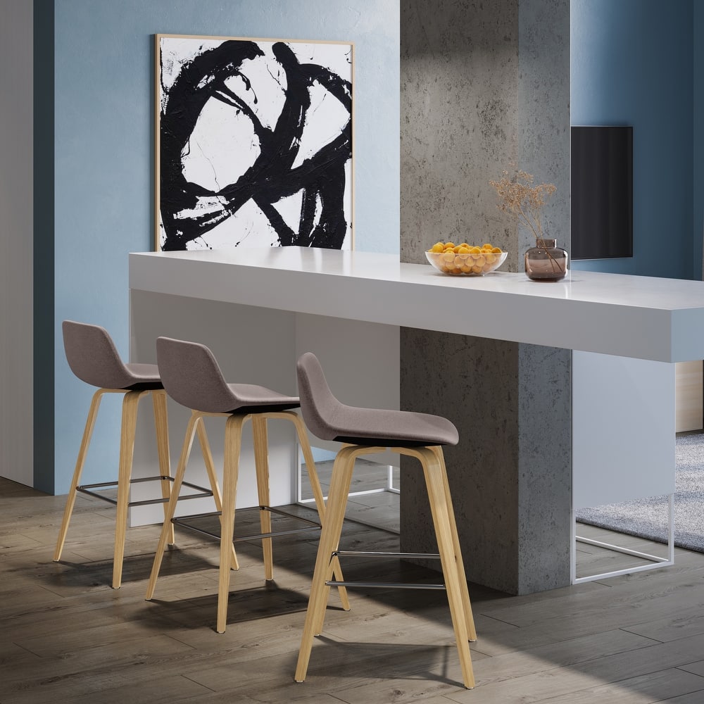 WYNDENHALL Cacey Mid Century Modern Bentwood Counter Height Stool (Set of 2) - 20.7'' x 21.1'' x 36.6