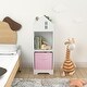 preview thumbnail 11 of 16, Kids Dollhouse Bookcase with Storage, 2-Tier Storage Display Organizer, Toddler Bookshelf with Collapsible Fabric Drawers