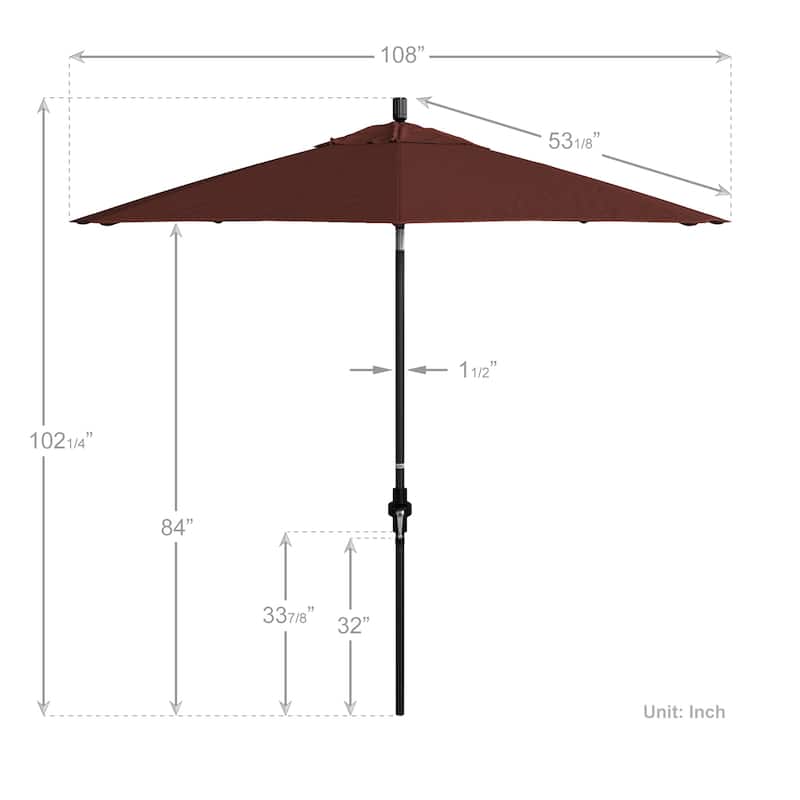 California Umbrella 9-Foot Black Aluminum Market Umbrella