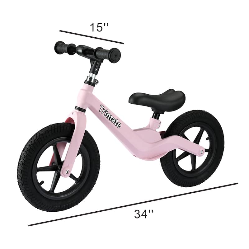 Trimate Toddler Balance Bike, Pink - No Pedal Sport Bike for 3-5 Year Olds, 12" Inflated Tire