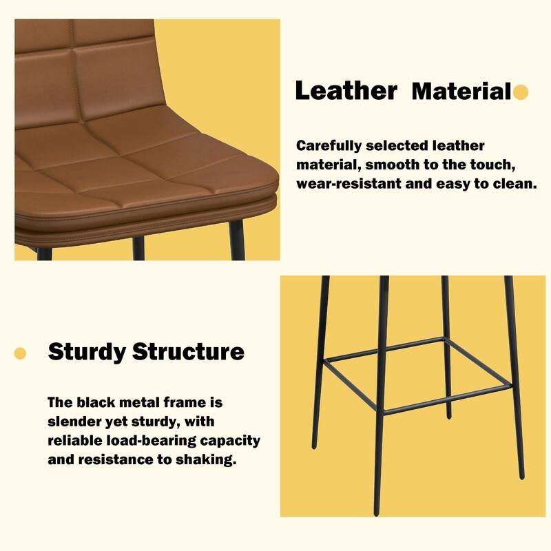 Metal Upholstered Bar Stools (Set of 4)