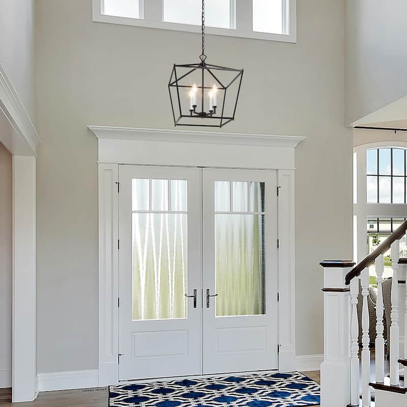 Modern 4Light Lantern Chandelier Kitchen Island Lights for Foyer