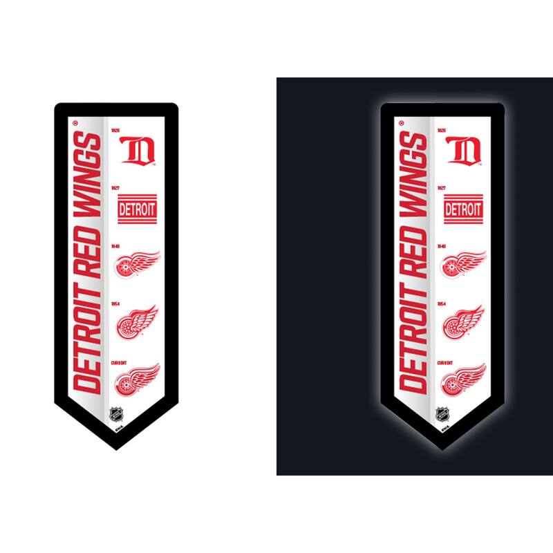 Detroit Red Wings LED Lighted Sign - White