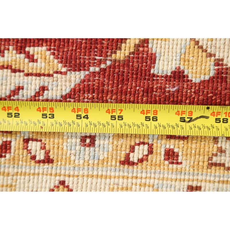 Vegetable Dye Floral Chobi Peshawar Area Rug Hand-knotted Wool Carpet - 9'1" x 12'0"