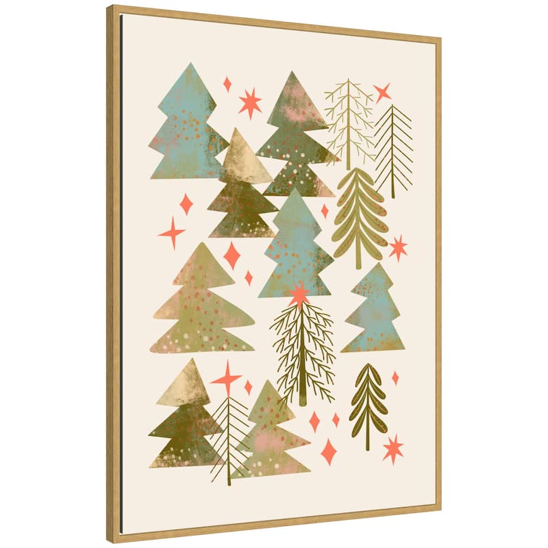 Kate and Laurel Framed Canvas Winter Forest by Nikita Jariwala - 28 x 38