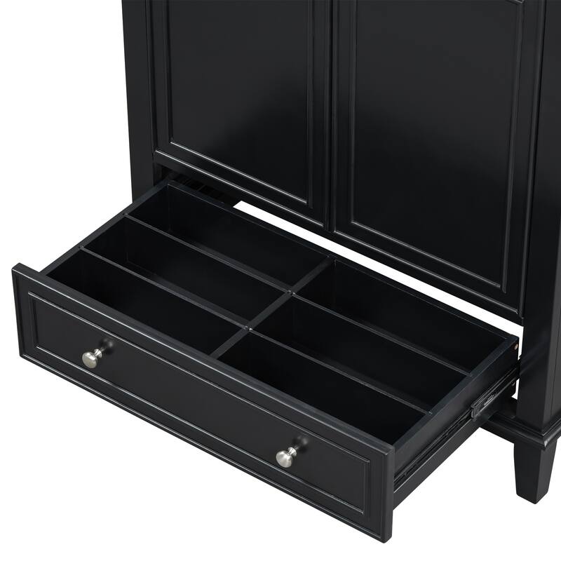 Solid Wood Bathroom Vanity Base with Functional Cabinet and Center Sink Compatibility - 29.5in L
