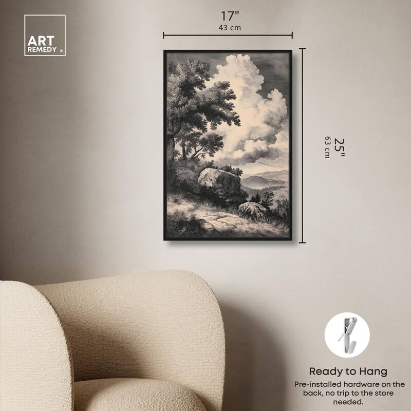 Chiaroscuro Cliffs Canvas by Art Remedy