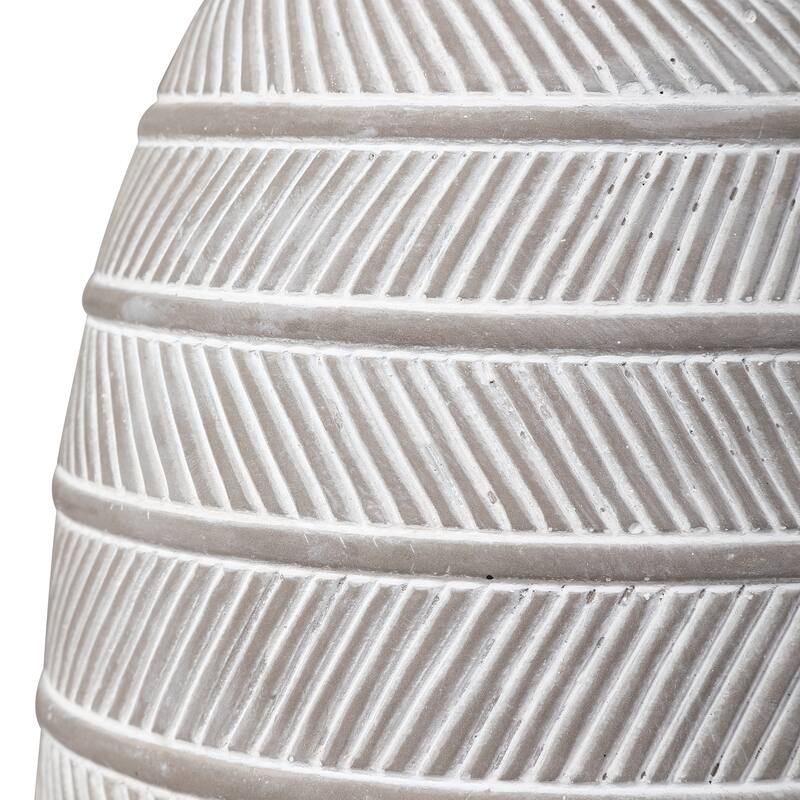 Grey and White Etched Concrete Table Lamp by Osvaldo Mendoza