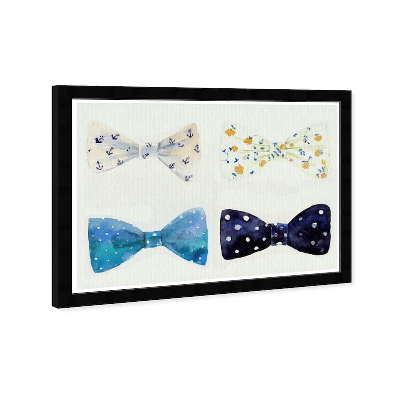 Wynwood Studio Prints Fashion and Glam Blue Knots White and Dark Blue Modern & Contemporary Wall Art Canvas Print