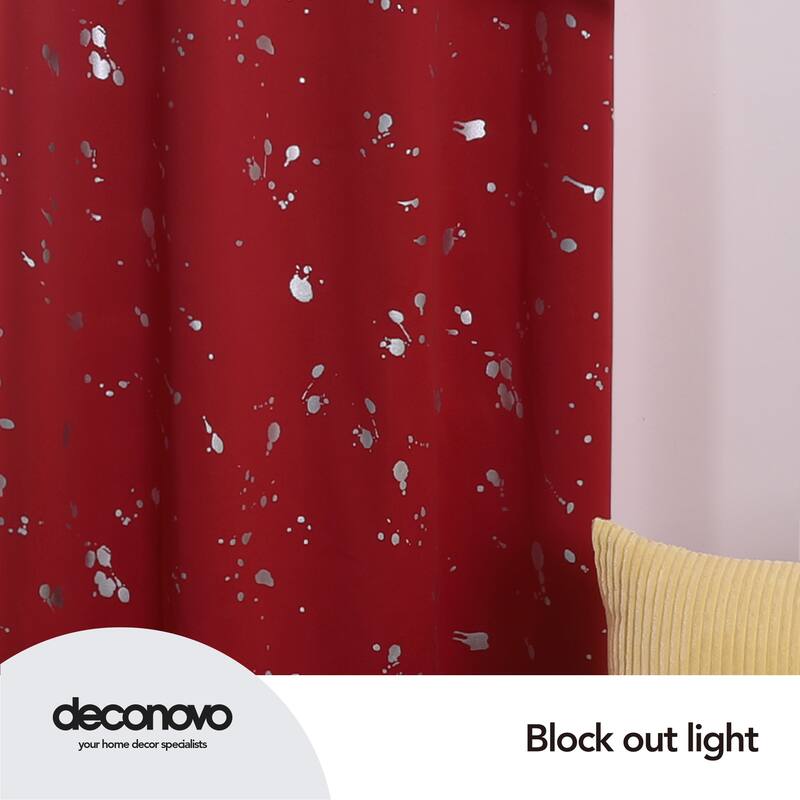Deconovo Silver Spot 52 Width Curtain Panel Pair (2 Panel)
