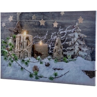 Country Winter Christmas LED Canvas Wall Art