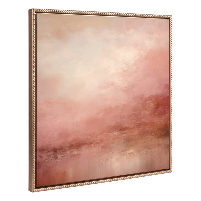 Kate and Laurel Sylvie Tonal Pink Peach Framed Canvas by Creative Bunch Studio