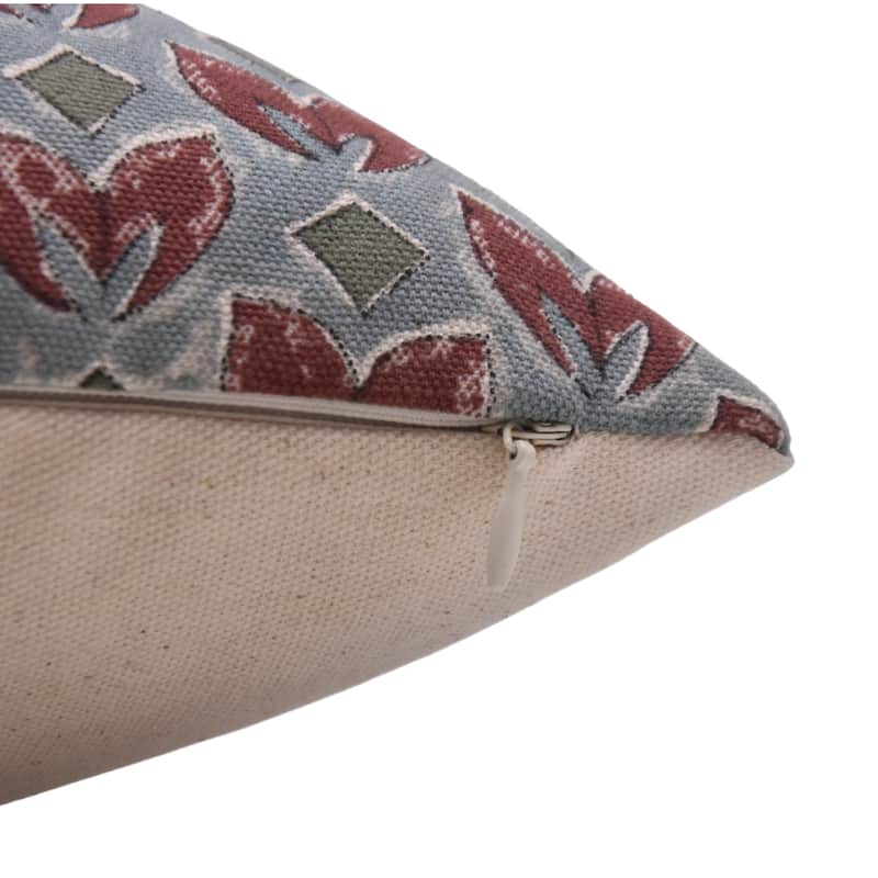 Fabdivine Hand Block Print Pillowcase in Cotton for Hotel Floral Cushion Cover Farmhouse Throw Décor, Coastal Tulip