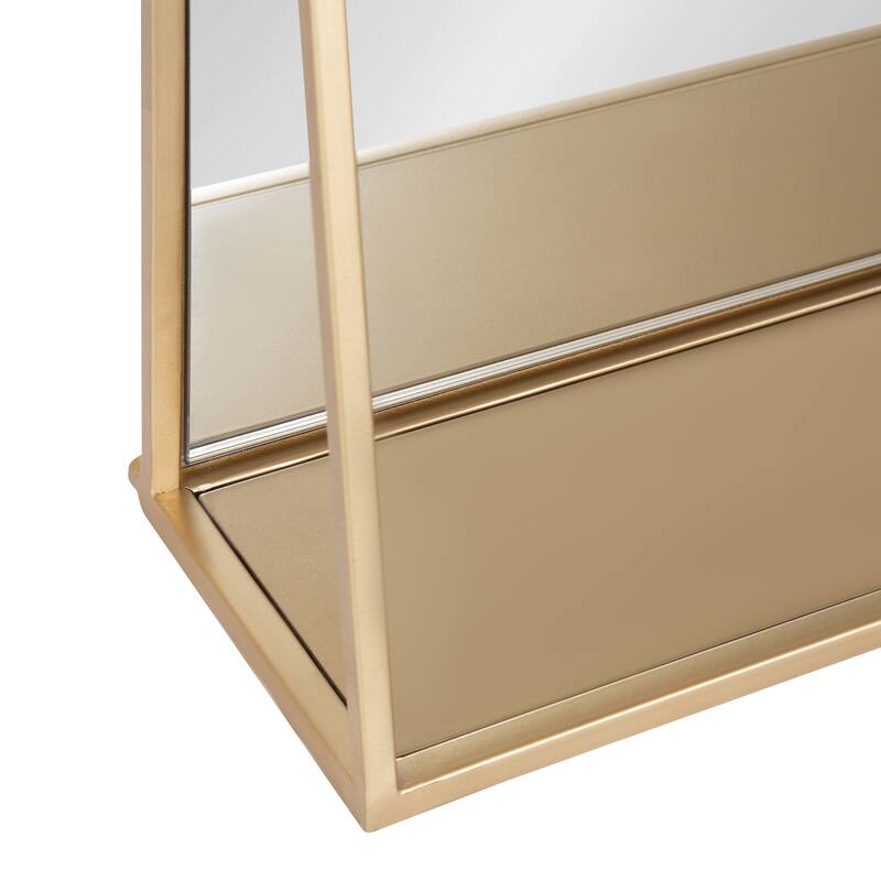 Kate and Laurel Lintz Metal Framed Mirror with Shelf