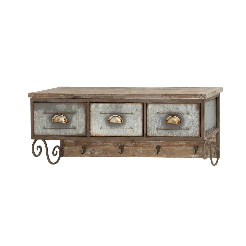 Wood Wall Shelf - Brown - Roche River Decor