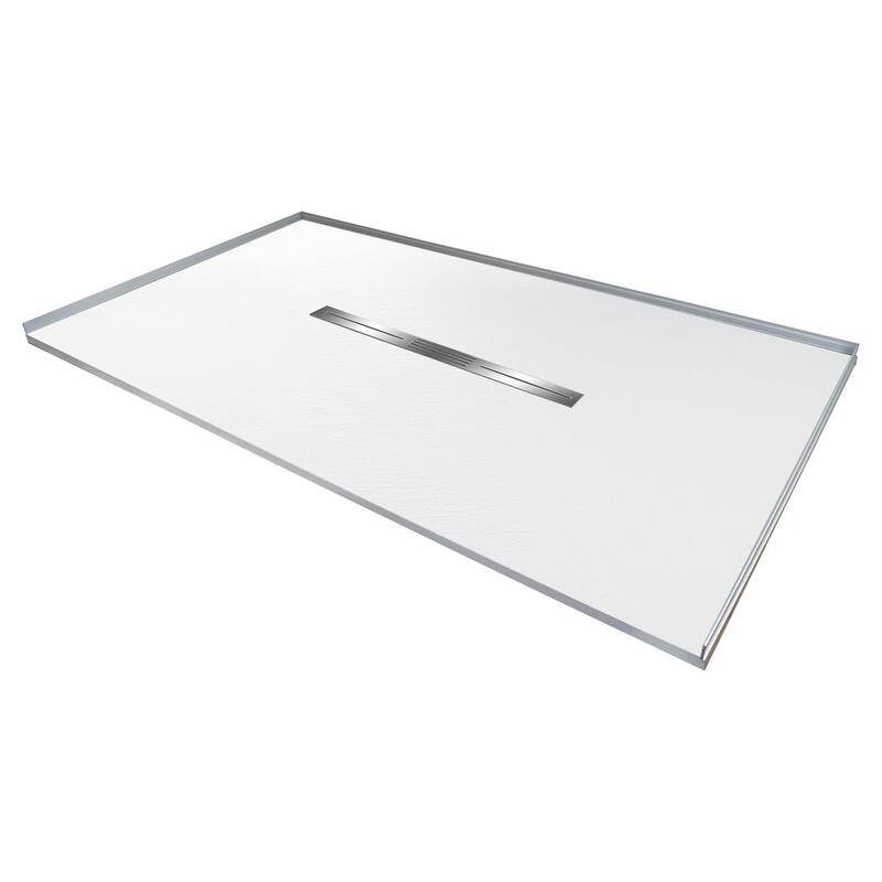 Transolid FZS6736C 67" x 35-1/2" Rectangular Shower Base with Center - White