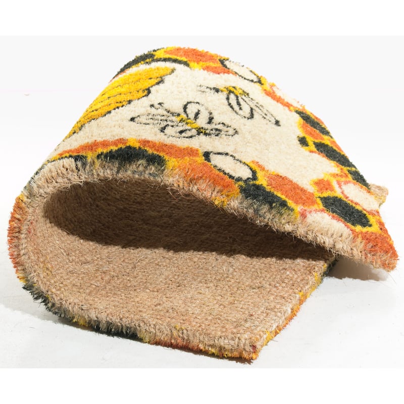 Beehive Orange and Yellow and Black Doormat - and Black Doormat