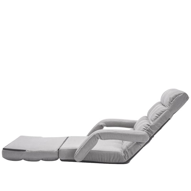 2-in-1 Foldable Floor Chair Bed with 5-Position Adjustable Backrest - 25.2" x 24" x 27.2"