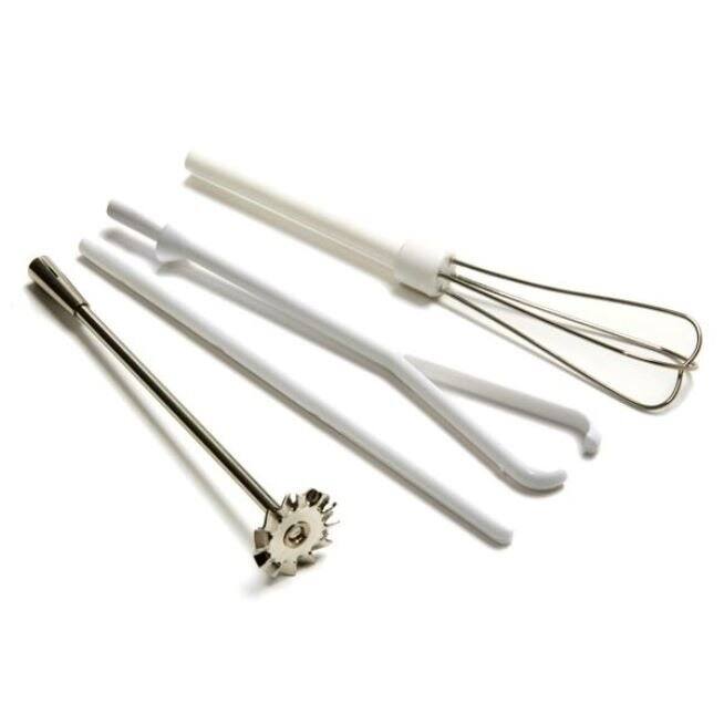 Norpro 5pc Deluxe Cordless Mini Mixer - Mixes, Whips, Stir, Blends and Frother
